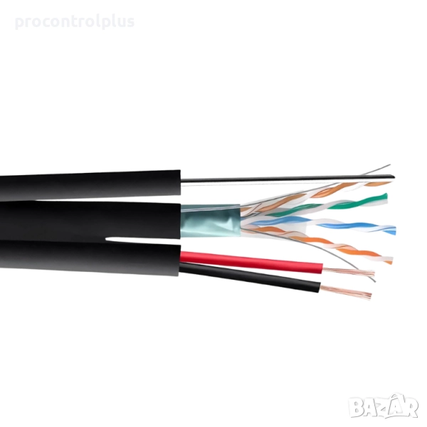 LFTP/M Cat5e 24AWG Cu + 2x0,50mm CU захранващи проводници, снимка 1