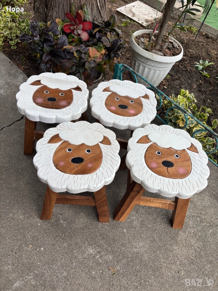 Столче / Табуретка от тиково дърво, снимка 1