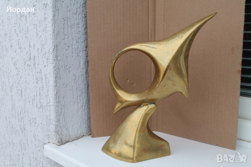 Бронзова фигурка-Риба, снимка 1