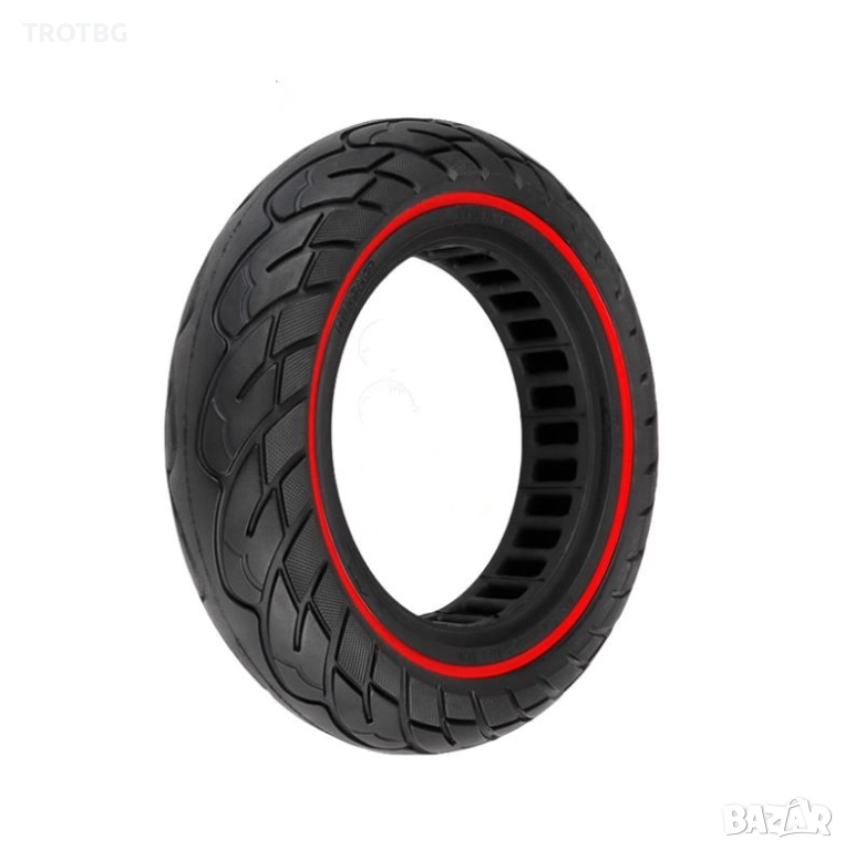 Плътна гума 10x2.5 инча Honeycomb с червен ринг за Ninebot Max G30, Xiaomi Mi4 и Zero 10, снимка 1