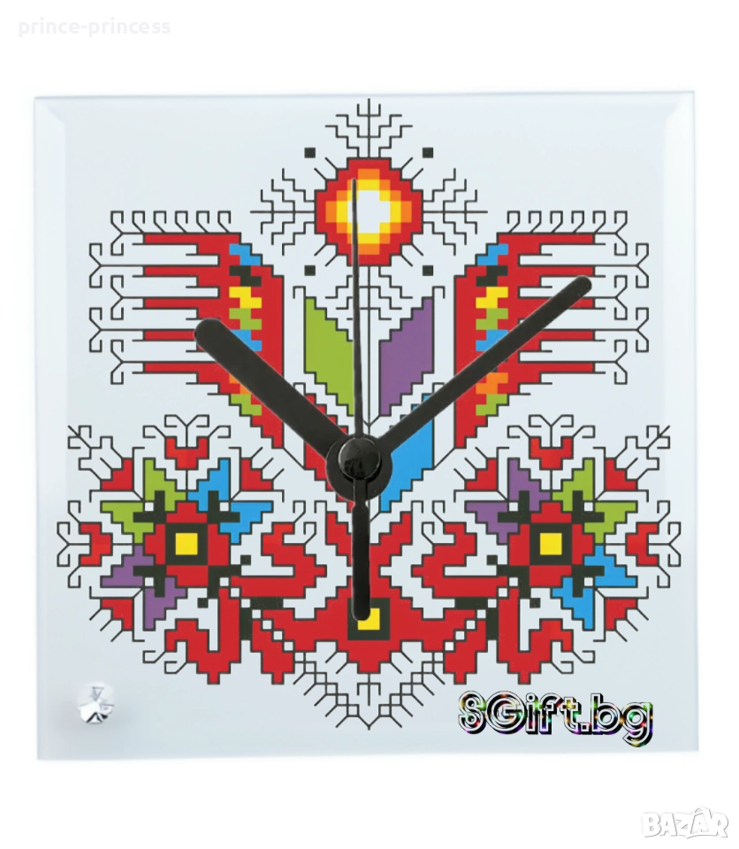 Стъклен часовник със снимка, картинка или текст по избор , снимка 1