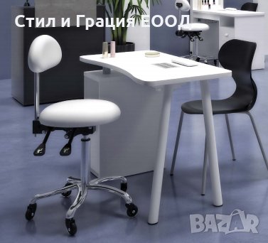 Козметичен/фризьорски стол - табуретка с облегалка Gala 55/75 см, снимка 1