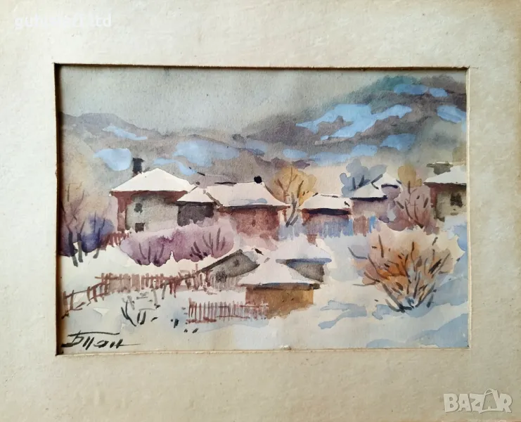 Картина, зимен пейзаж, худ. Благой Пандов, снимка 1