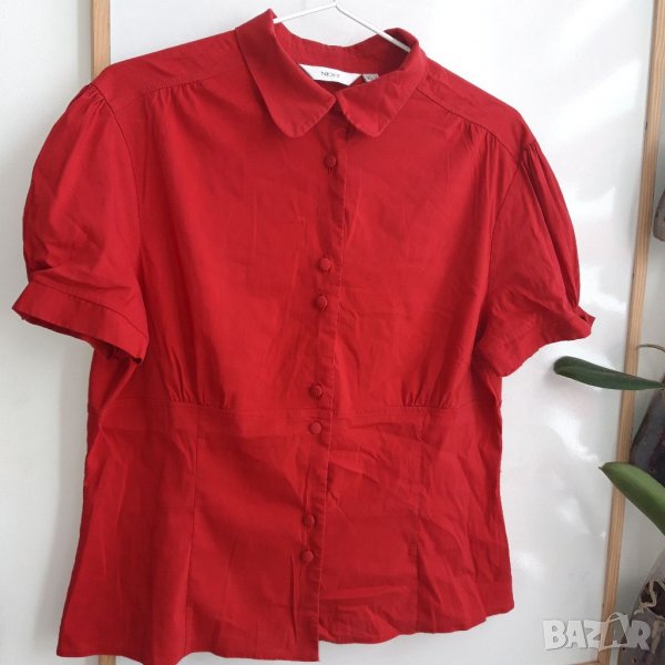 Дамска риза Некст къс ръкав Л червена, снимка 1
