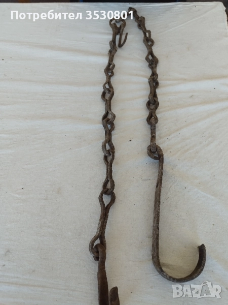 Стар кован синджир за огнище , снимка 1