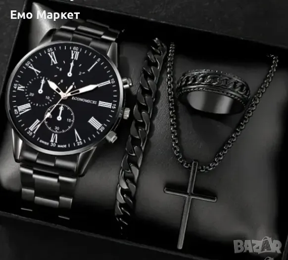 Мъжки комплект 4 части – Черен, снимка 1