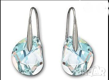 Сваровски SWAROVSKI обеци оригинални небесно син камък, снимка 1