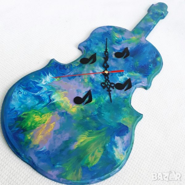 Цигулка Абстрактен часовник за стена , снимка 1