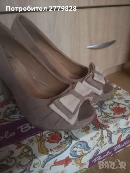 Бежови обувки на ток - Paolo Botticelli, 37 номер, снимка 1