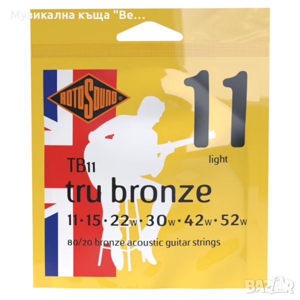 Струни за акустична китара TB11 Tru Bronze, снимка 1