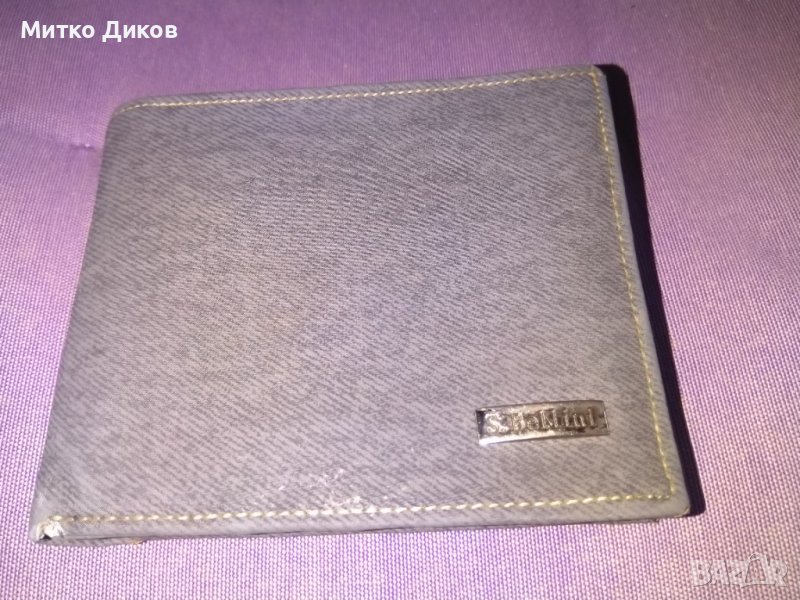 S.Bellini марков италиански портфейл кожен промазан плат с много отделения 120х95мм, снимка 1