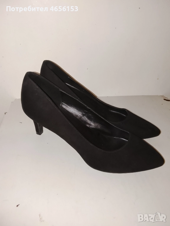 ДАМСКИ ВЕЛУРЕНИ ЧЕРНИ ОБУВКИ , GRACELAND N 40, снимка 1
