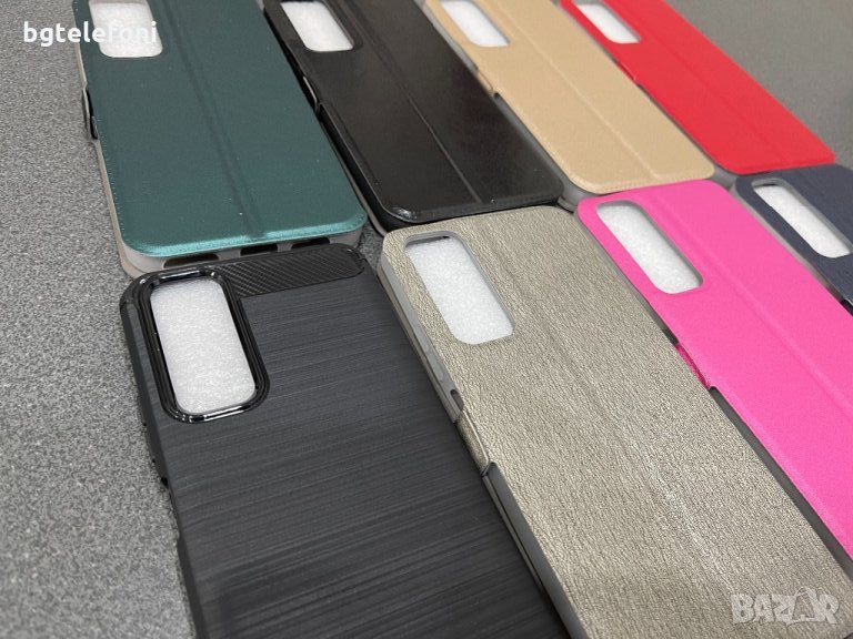 Huawei P Smart 2021 калъф тип тефтер и силикон Carbon, снимка 1