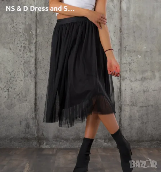 Дамска пола от черен тюл- пачка, снимка 1