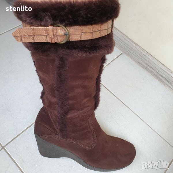 Топли дамски ботуши на удобна платформа, снимка 1