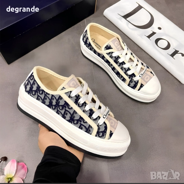 Дамски маратонки Dior Oblique Бяло/бежаво/черно, снимка 1