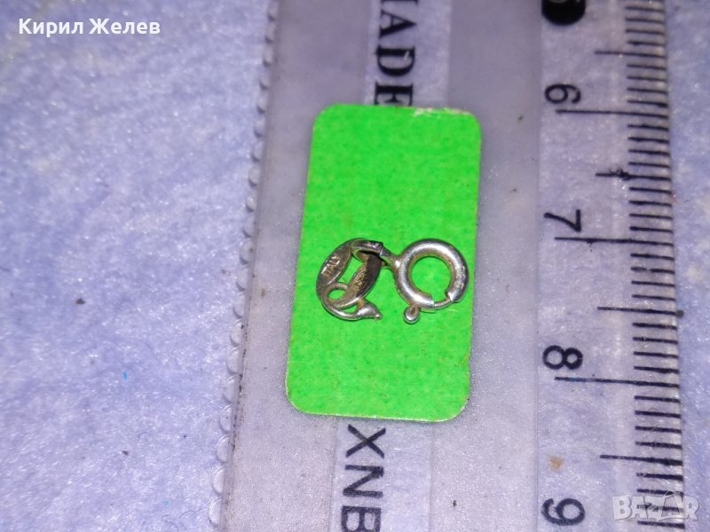 СРЕБЪРНА КАРАБИНКА ЗАКОПЧАЛКА за НЕЖНА ГРИВНА / КОЛИЕ СРЕБРО 925 - ИТАЛИЯ 27290, снимка 1