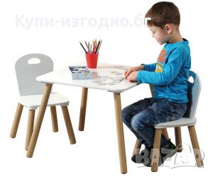Детска маса и два стола Kesper Kinder Germany със забележка , бял цвят, снимка 1