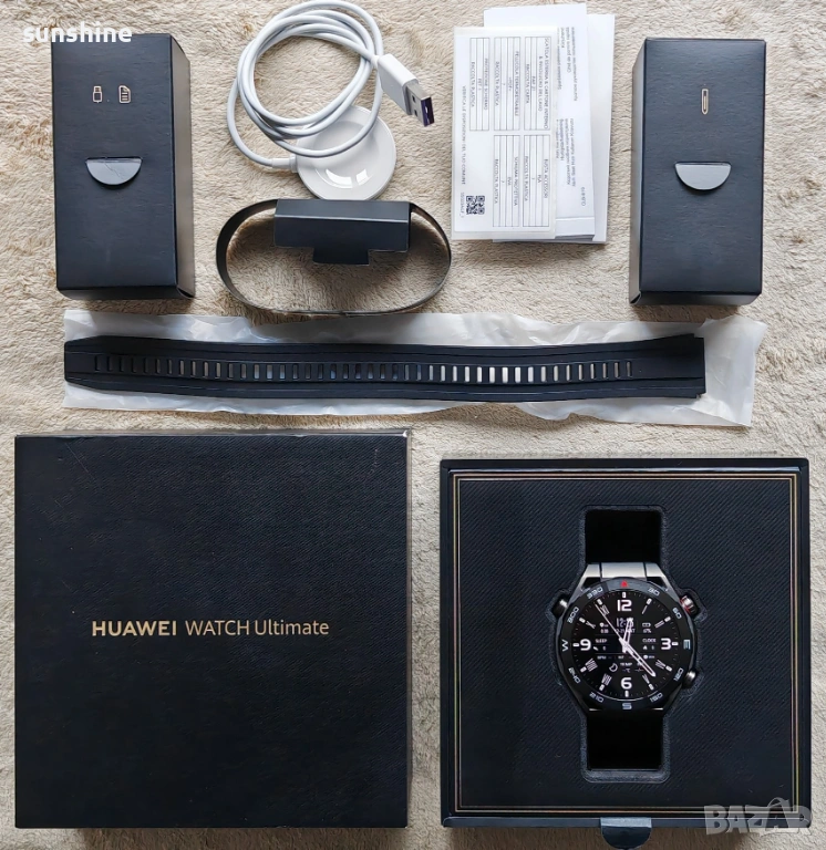 КАТО НОВ * Huawei Watch Ultimate Expedition (CLB‑B19) Black HNBR Strap , снимка 1