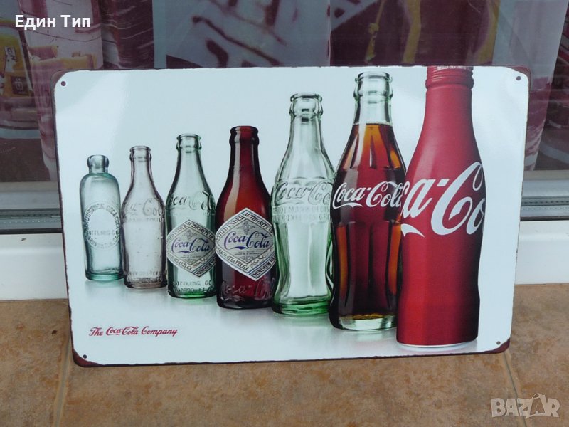 Метална табела Кока Кола Coca Cola бутилки реклама компания, снимка 1
