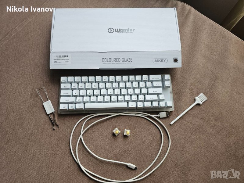 Механична RGB клавиатура за компютър 65% Womier Gateron Brown gaming keyboard геймърска светеща, снимка 1