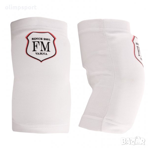 Предпазител за лакът в чисто бял цвят на марката max  Протектора прилепва плътно към лакътя и осигур, снимка 1