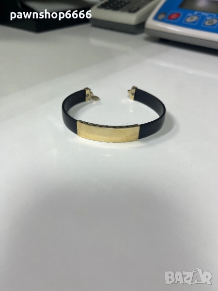 Златна гривна със силикон 14 карата, снимка 1