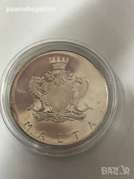 Малта 1 лира, 1973 Темистокъл Замит (1864-1835) археолог, снимка 1