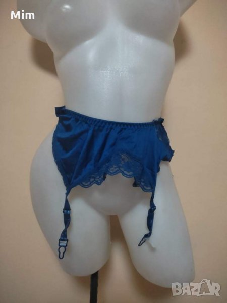 М Тъмно син колан с жартиери , снимка 1