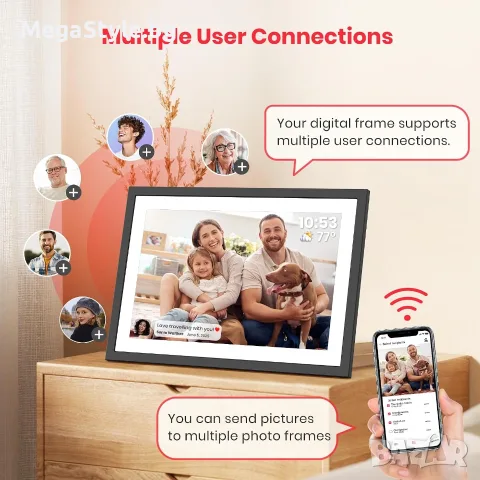 Frameo 10.1" WiFi цифрова фоторамка , снимка 4 - Други стоки за дома - 55940322