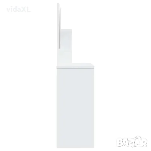 vidaXL Тоалетка с огледало, бяла, 86,5x35x136 см, снимка 8 - Тоалетки - 56147809