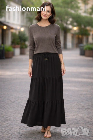 Елегантна пола в черно - код 1234