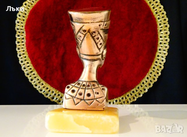 Медна статуетка Нефертити,оникс. , снимка 4 - Статуетки - 42341128