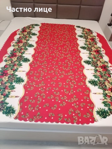 176/150 Празнична покривка като нова,овал