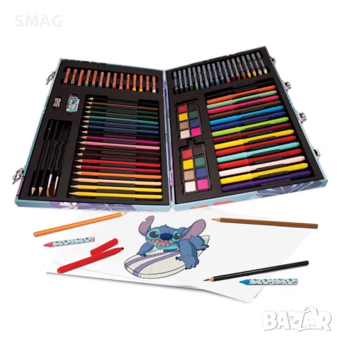 Комплект за рисуване Стич Disney Stitch Painting Case със 100 аксесоара S_1251814, снимка 2 - Рисуване и оцветяване - 49256051