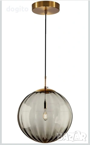 Полилей опушено стъкло и злато/месинг
