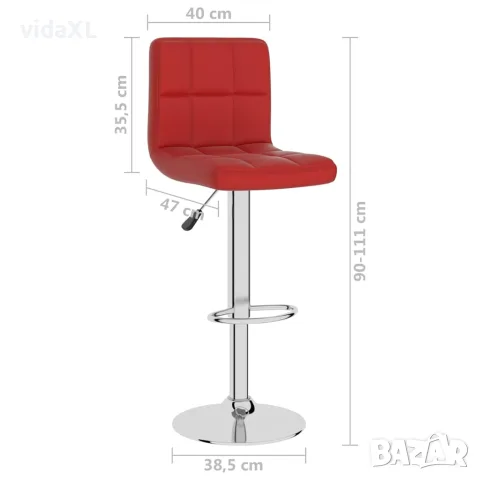 vidaXL Бар табуретка, виненочервена, изкуствена кожа, снимка 9 - Столове - 56147022