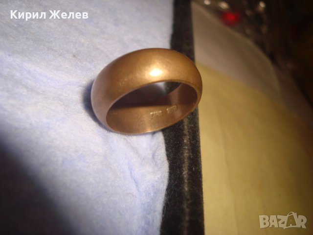 СТАР СТОМАНЕН ПОЗЛАТЕН РЕТРО АРТ ПРЪСТЕН с ПЕЧАТИ 585 и 14К Тип ХАЛКА МАЙСТОРСКИ за КОЛЕКЦИЯ 28725, снимка 7 - Антикварни и старинни предмети - 37300697