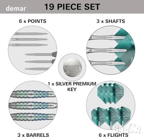 Дартс TARGET Rove Steel Tip Swiss Point, 90% волфрамов, barrel02,25 гр, снимка 5 - Други спортове - 47744180