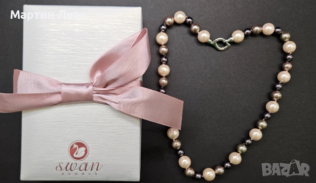 Перлена огърлица. Естествени перли и сребро., снимка 2 - Колиета, медальони, синджири - 53250463