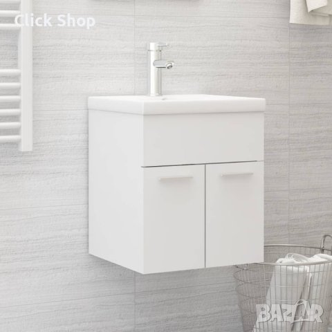 Долен шкаф за мивка, бял, 41x38,5x46 см, ПДЧ