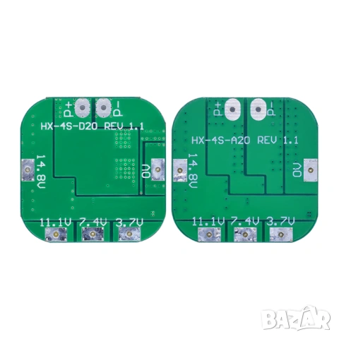 BMS платка 4S 20A за Li-Ion батерии 18650 (14.8V защита), снимка 2 - Друга електроника - 53915500