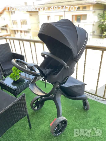 Количка Stokke® Xplory® X + бебешки кош - цвят Rich Black