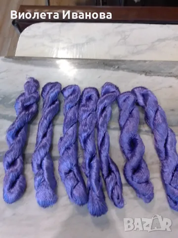 Конци за бродиране от вискозна коприна, лилав цвят, 7 броя , снимка 3 - Декорация за дома - 50187996