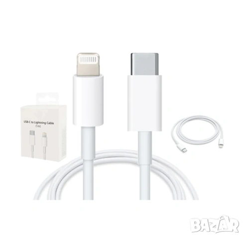 Кабел за данни USB-C към Lightning 1TECH USBCL-1M, Бързо зареждане, 1 метър, Бял