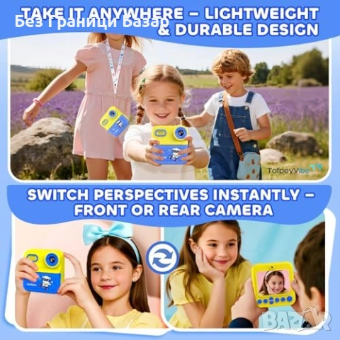 Нова Детска камера с моментален печат, 48MP, 64GB, филтри и рамки деца, снимка 4 - Други - 51726345