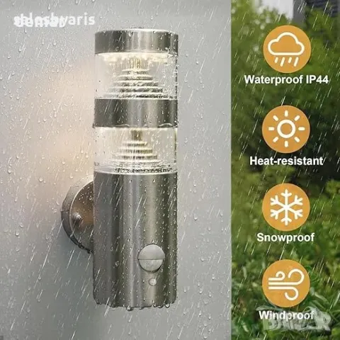 NBHANYUAN Осветление за стена с 4 режима и сензор за движение, снимка 3 - Лампи за стена - 49824143