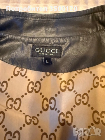 Тъмнозелено кожено яке Gucci, снимка 7 - Якета - 53240506