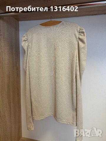 Нова златиста блузка “JDY”, размер S, снимка 3 - Блузи с дълъг ръкав и пуловери - 44482087