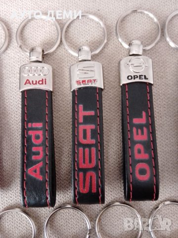 **ТОП** Качествен кожен ключодържател с надпис и емблема на марка автомобил кола джип камион, снимка 4 - Аксесоари и консумативи - 38741002